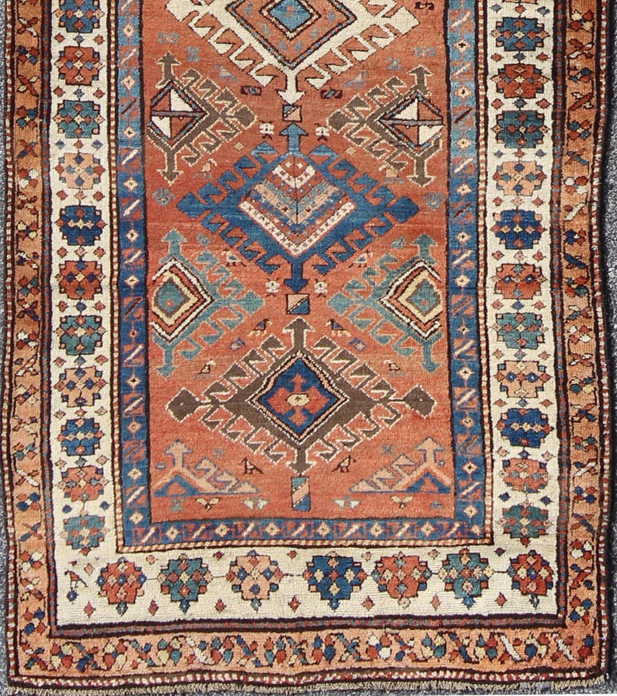 Antique Heriz Rug 130903 Heriz 3'8" x 10'0" Wool All Over